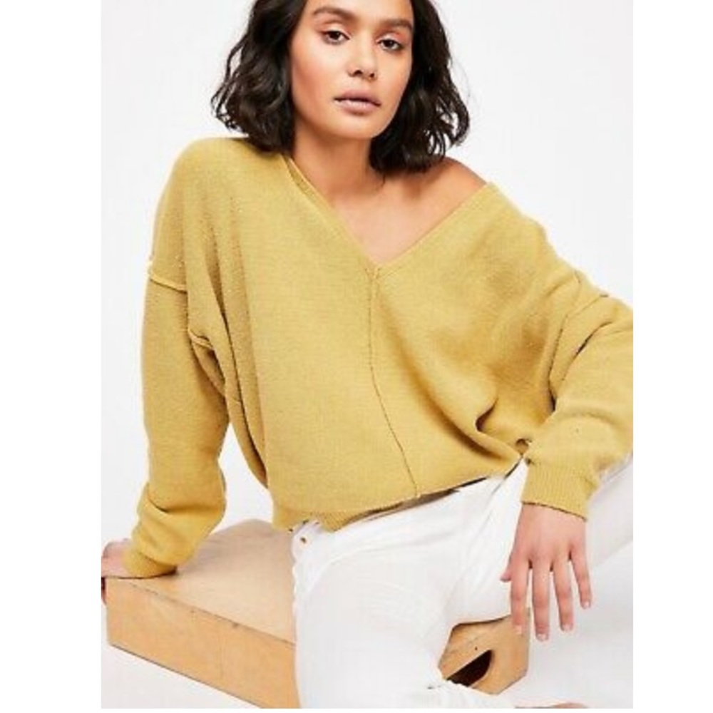 Free People Take Me Places Sweater in Chartreuse
